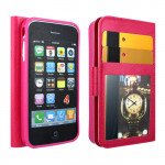 Wholesale iPhone 4S 4 Slim Flip Leather Wallet Case (Pink)